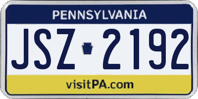 PA license plate JSZ2192