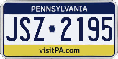 PA license plate JSZ2195