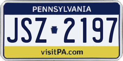 PA license plate JSZ2197