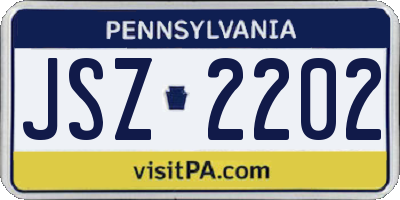 PA license plate JSZ2202