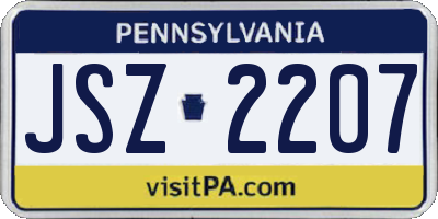 PA license plate JSZ2207