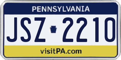 PA license plate JSZ2210