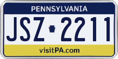 PA license plate JSZ2211