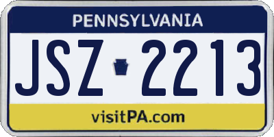 PA license plate JSZ2213