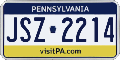 PA license plate JSZ2214