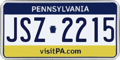 PA license plate JSZ2215