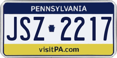 PA license plate JSZ2217