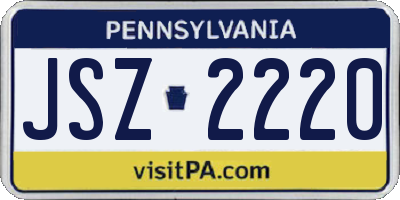 PA license plate JSZ2220