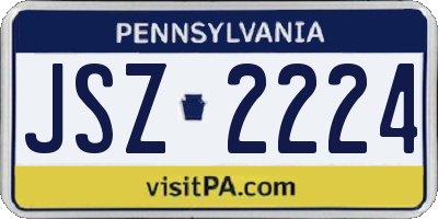 PA license plate JSZ2224