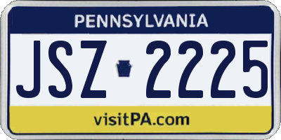 PA license plate JSZ2225