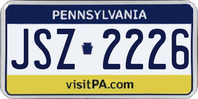 PA license plate JSZ2226