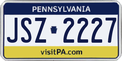 PA license plate JSZ2227