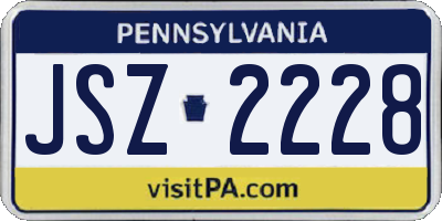 PA license plate JSZ2228