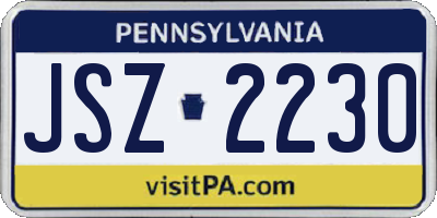 PA license plate JSZ2230