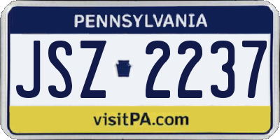 PA license plate JSZ2237