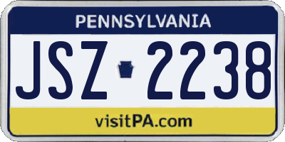 PA license plate JSZ2238