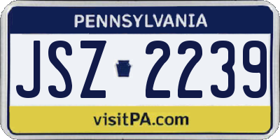PA license plate JSZ2239