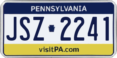 PA license plate JSZ2241