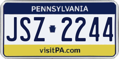 PA license plate JSZ2244