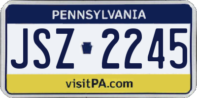 PA license plate JSZ2245