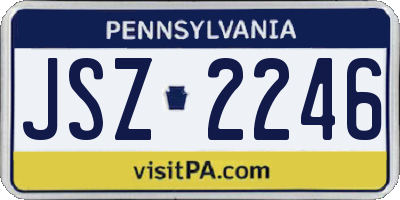 PA license plate JSZ2246