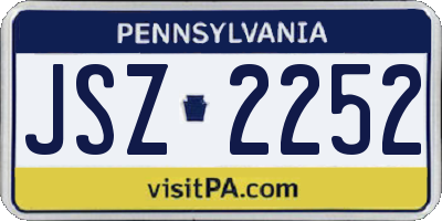 PA license plate JSZ2252