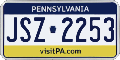 PA license plate JSZ2253
