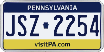 PA license plate JSZ2254