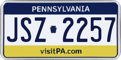 PA license plate JSZ2257
