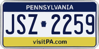 PA license plate JSZ2259