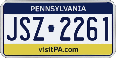 PA license plate JSZ2261
