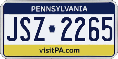 PA license plate JSZ2265