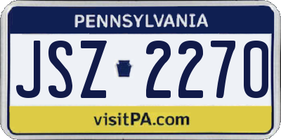 PA license plate JSZ2270
