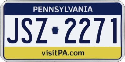 PA license plate JSZ2271