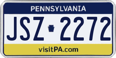 PA license plate JSZ2272