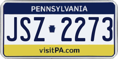 PA license plate JSZ2273