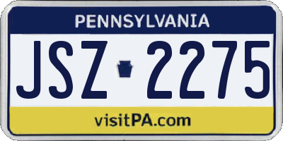 PA license plate JSZ2275