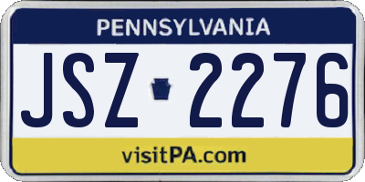 PA license plate JSZ2276