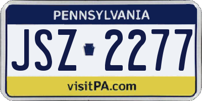 PA license plate JSZ2277