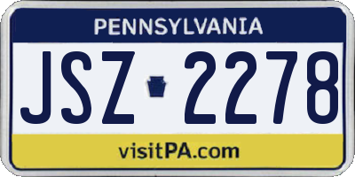 PA license plate JSZ2278