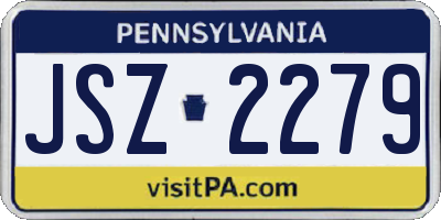 PA license plate JSZ2279