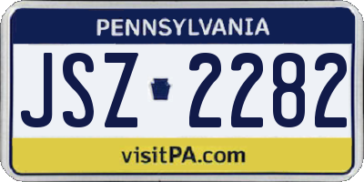 PA license plate JSZ2282