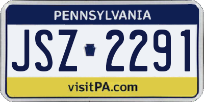 PA license plate JSZ2291