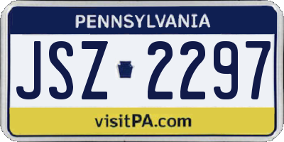 PA license plate JSZ2297