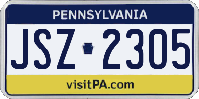 PA license plate JSZ2305