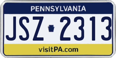 PA license plate JSZ2313