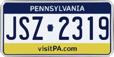 PA license plate JSZ2319