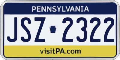 PA license plate JSZ2322