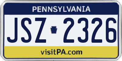 PA license plate JSZ2326