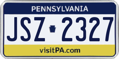 PA license plate JSZ2327